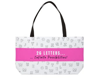 Letterboard Advocate Tote Bag: Spelling Communication Supplies Holder