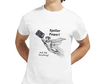 Speller Power Superhero Unisex T-Shirt - Empowering Letterboard Communication - Fun Gift for Educators & Spellers