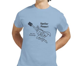 Speller Power Superhero T-Shirt - Empowering Letterboard Communication - Fun Gift for Educators & Spellers