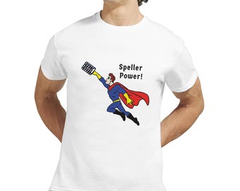 Speller Power T-Shirt - Superhero Letterboard Design - Advocate for Spelling to Communicate - Spellers Gift