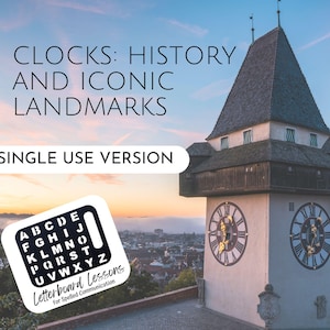 Clocktowers History Lesson: Spelled Communication Alphabet Board (Single Use - PDF)