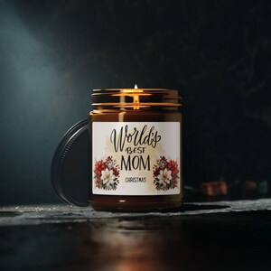 Vela de la mejor mamá del mundo / Gran regalo para el Día de la Madre / Vela en frasco de ámbar / Vela de varios tamaños / Vela vertida a mano / Regalo para mamá / El mejor regalo para mamá