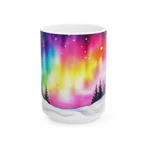 Nordlichter Keramik Becher | 8 Natur-Design-Optionen | Astronomie Kaffee Tasse | Weihnachtsgeschenk | Farbenfrohe Küchen Dekoration Geschenk für die Natur
