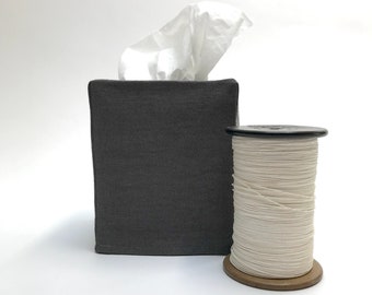 linen tissue cover- charcoal
