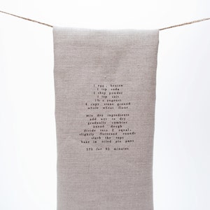 linen tea towel with recipe (dark)