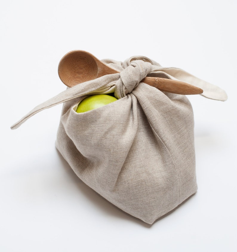 wrapping bento bag: oatmeal image 1