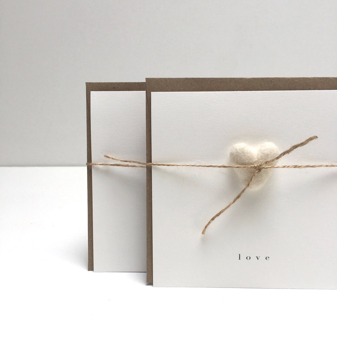 Love Cards With Felted Heart - Etsy