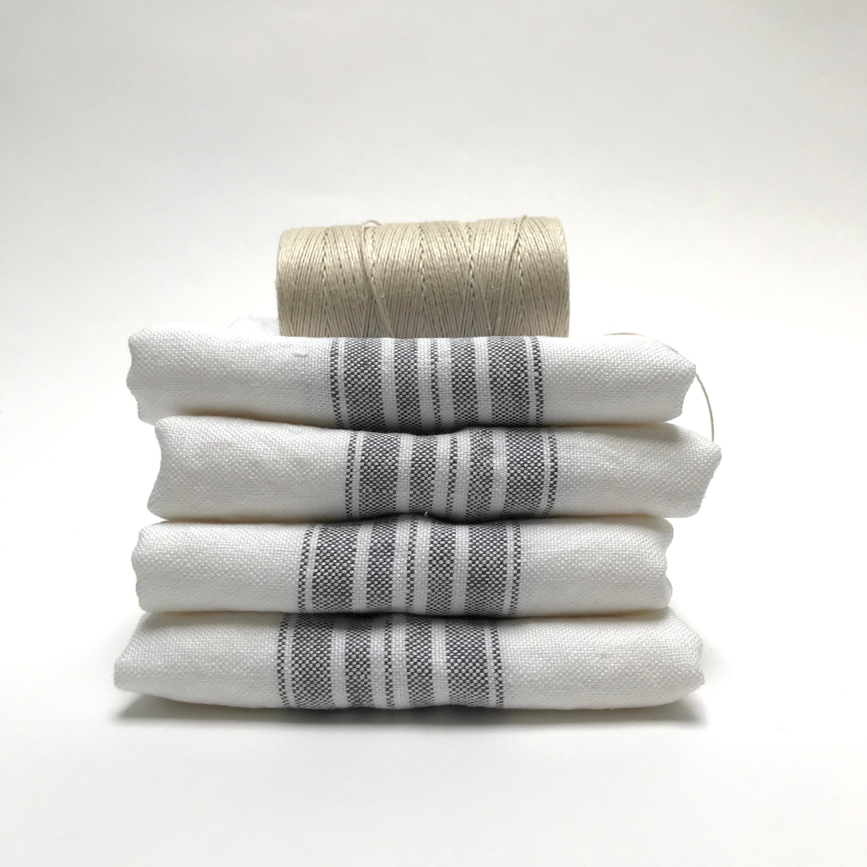 Natural Stripe Linen Hand Towels (Set of 2) – Saffron + Poe