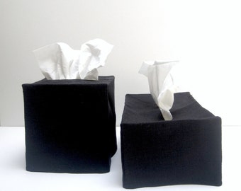 linen tissue cover- black