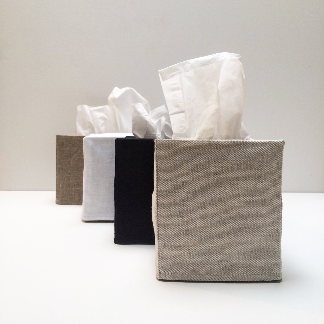 White linen tissue box cover discount