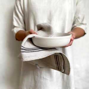 grain sac linen tea towel with stripe image 3