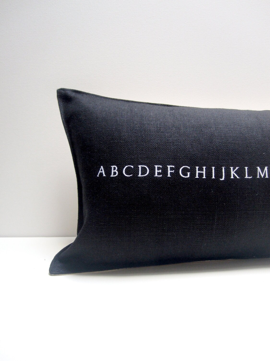 Black Alphabet Pillow Etsy