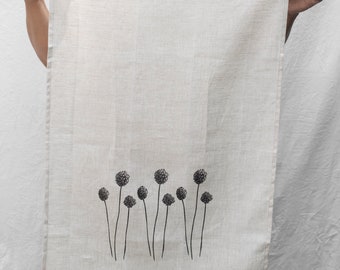 linen tea towel- allium