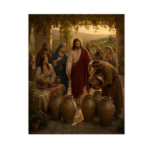 Wedding at Cana Catholic Wall Art, Choose Your Design