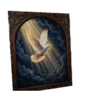 Holy Spirit Dove Wood Panel Print, Catholic Christian Religious Art