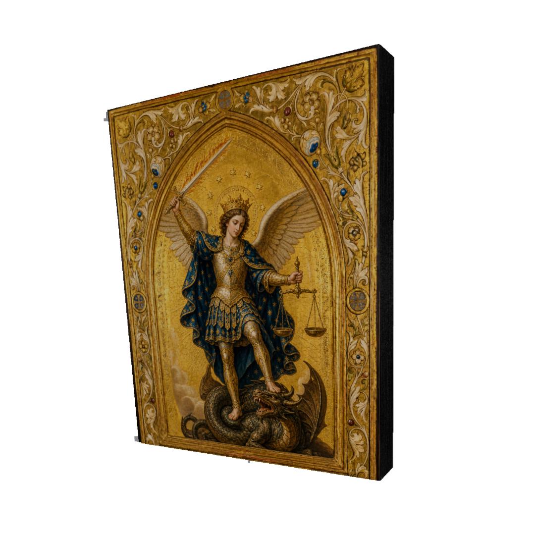 Saint Michael Archangel Catholic Wall Art Print, Canvas Poster Panel ...