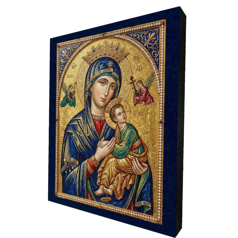 Our Lady of Perpetual Help Byzantine Icon Catholic Wall Art, Marian ...