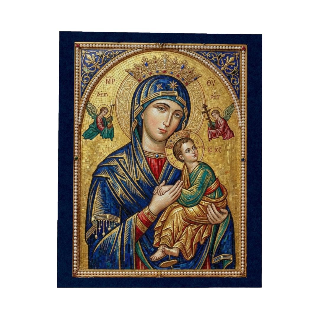 Our Lady of Perpetual Help Byzantine Icon Catholic Wall Art, Marian ...