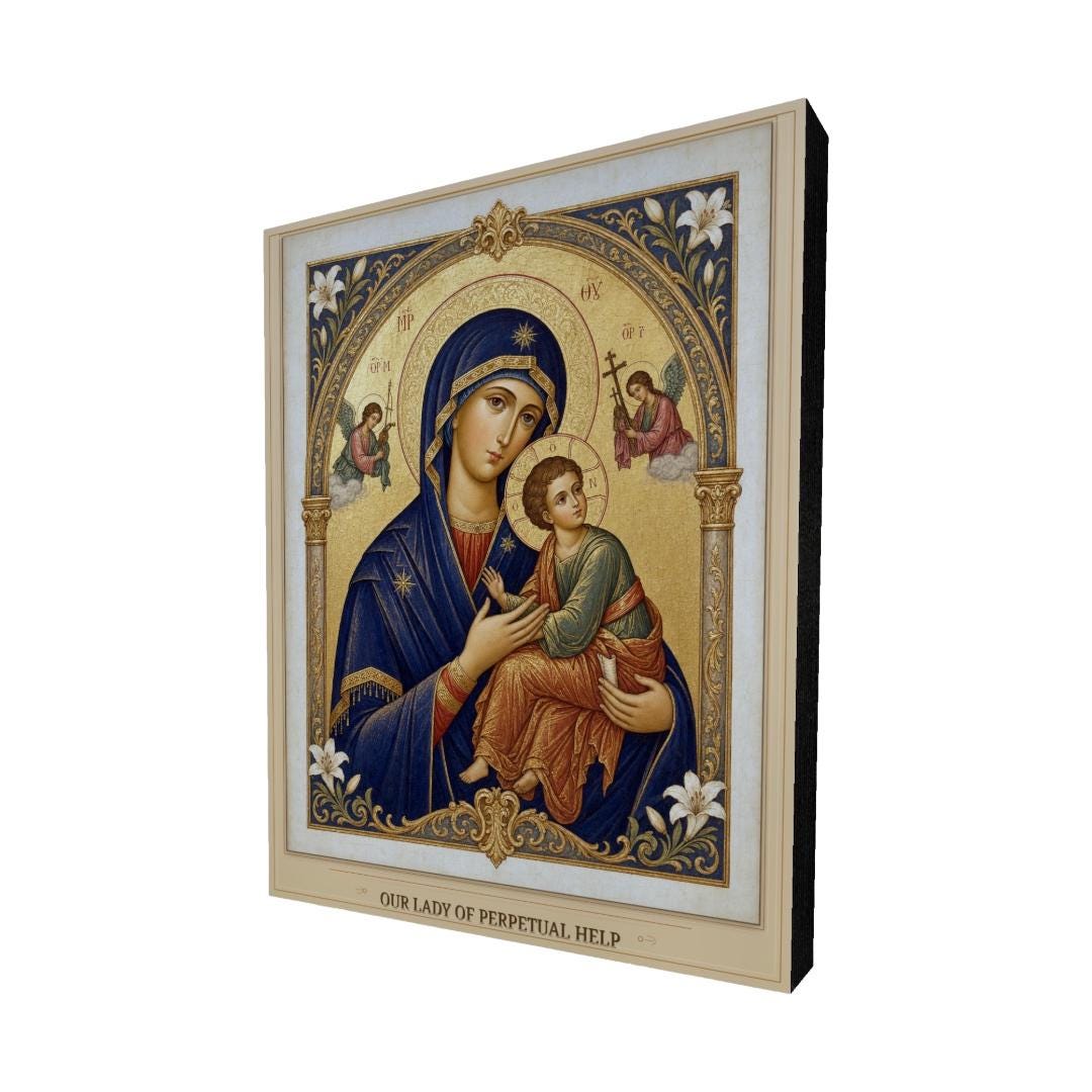 Our Lady of Perpetual Help Catholic Wall Art Print, Canvas Poster Panel ...