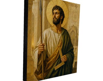 St Thomas the Apostle Iconic Catholic Wall Art, Doubting Thomas  Art, Home Altar Decor, Prayer Corner Gift. Patron saint