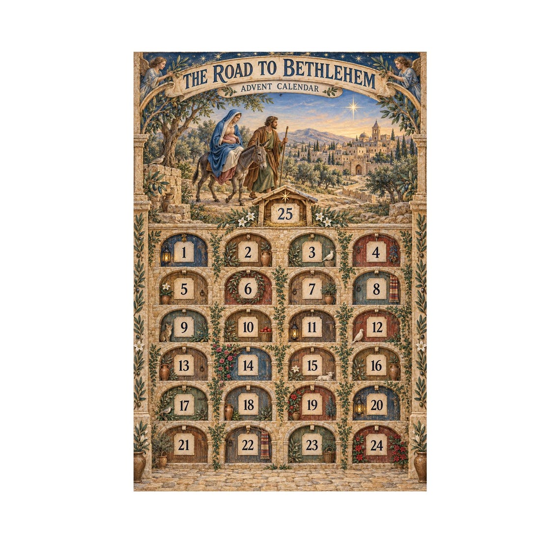 The Road to Bethlehem Advent Calendar, Catholic Christmas Countdown ...