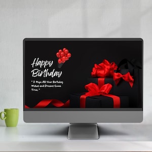 Presente de aniversário editável | Impressão de banner personalizado | Publicidade de aniversário | Banner personalizado | Banner de aniversário | Cartão de aniversário personalizado | Digital