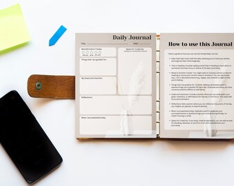 Digital Daily Journal: Habit & Mood Trackers (PDF Download)