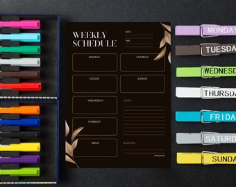 Planificador semanal elegante en marrón: Lista de tareas imprimible (PDF)