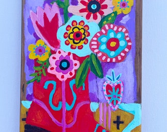 Folk Art Floral Painting