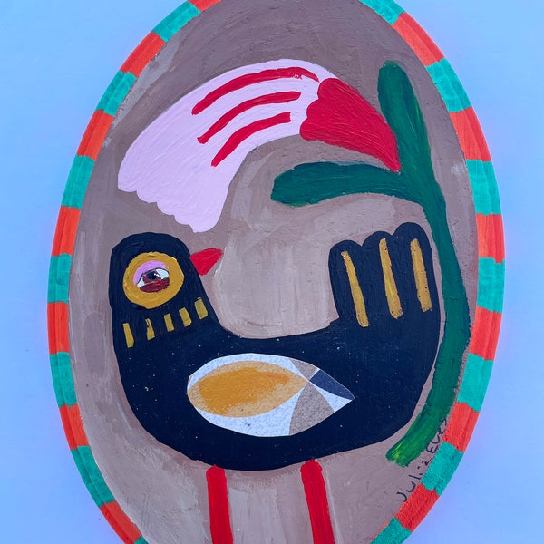 Folk Art Bird Painting