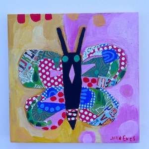 Folk Art Mixed Media Painting