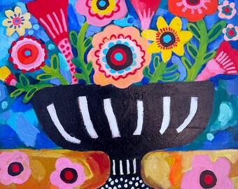 Folk Art Floral Painting