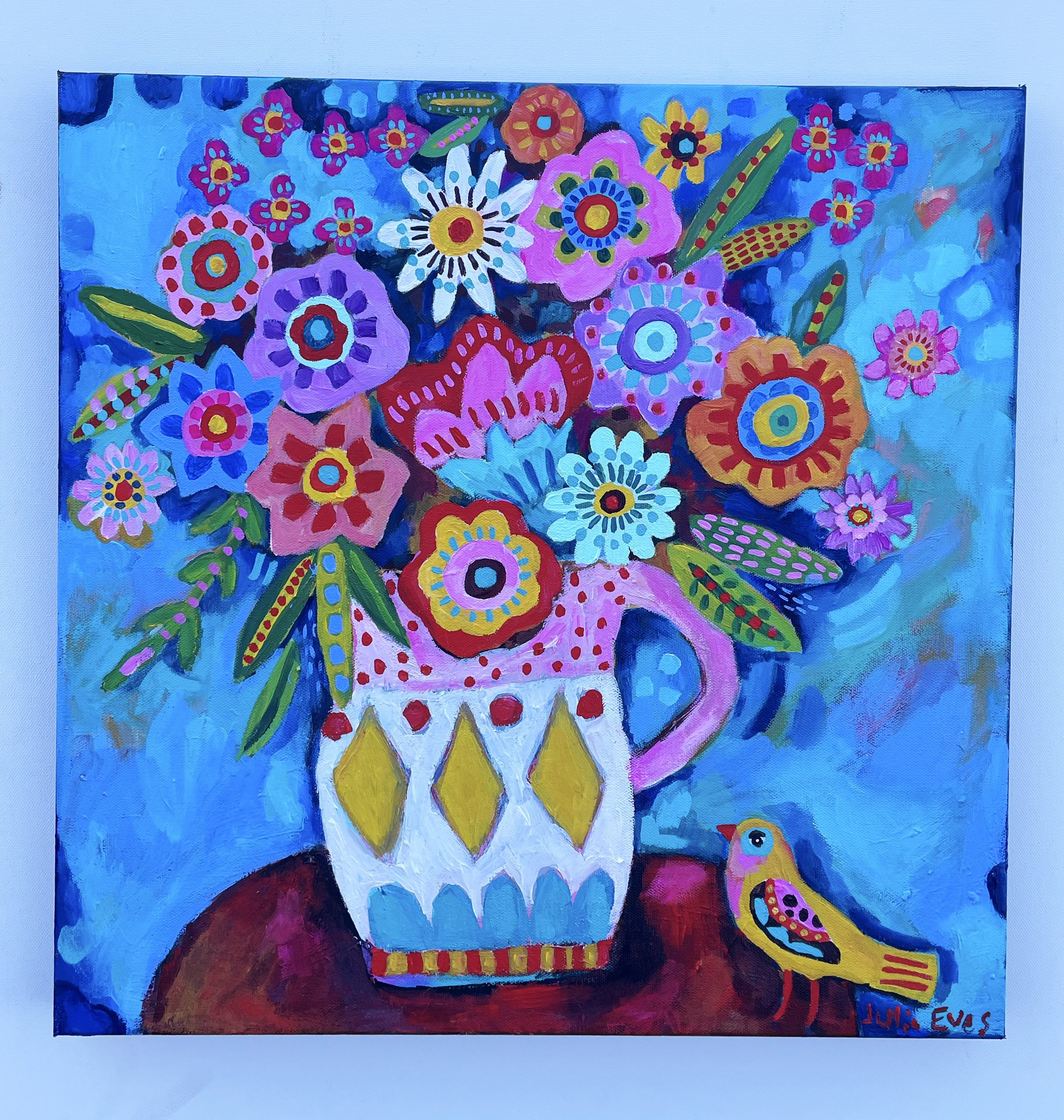 Folk Art Floral Painting Etsy