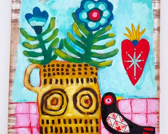 Folk Art Floral Painting