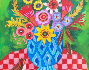 Folk Art Floral Painting