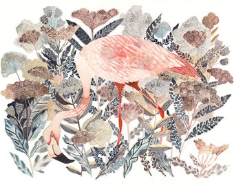 Flamingo and Coastal Angelica - Larger Archival Print