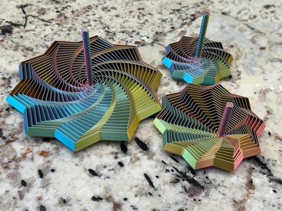 Expanded Sensory Fidget Star with Handle - Very Satisfying Sight and Sound with Hypnotizing Visual Fidget Toy