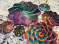 3D Printed Expanded Sensory Fidget Star – Expanding Geometric Toy with Handle, Swirling Colors