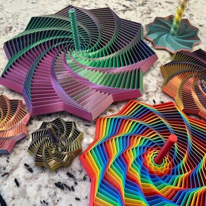 Expanded Sensory Fidget Star with Handle - Very Satisfying Sight and Sound with Hypnotizing Visual Fidget Toy