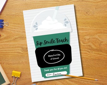 Printable Teacher Back to School Gift, Teacher Gift, First Day of School, Teacher Welcome Back, Welcome Back School, Teacher Card Holder