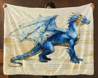 Dragon Blanket Eragon Fantasy Book Reader Gift Dragon Readers Fleece Blanket Book Lover Gift Bookish Gift DnD Blanket Saphira Dragon Merch