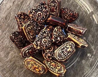 Hand Carved Wood Resin Beads