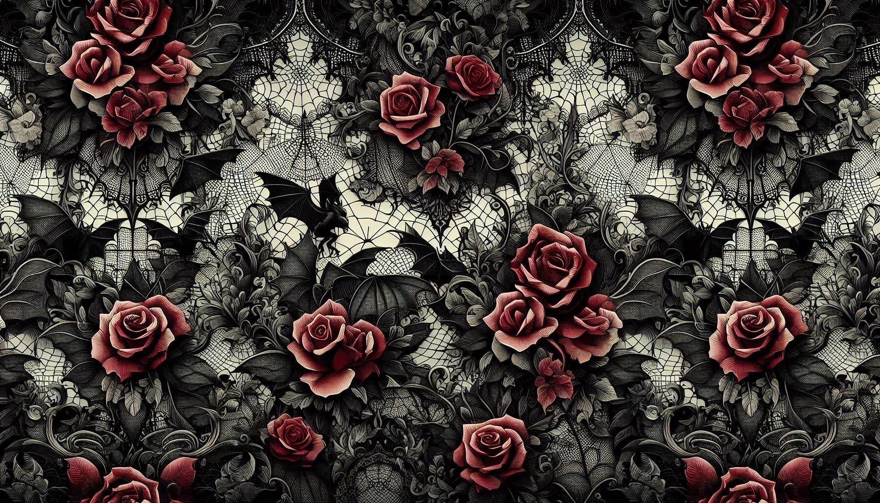 Gothic Fabric. Whimsical Seamless. Magic Fabric by the Yard - Etsy