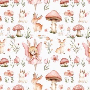Fairy Tale Fabric, Wonderland Design with Whimsical Animals by the Yard