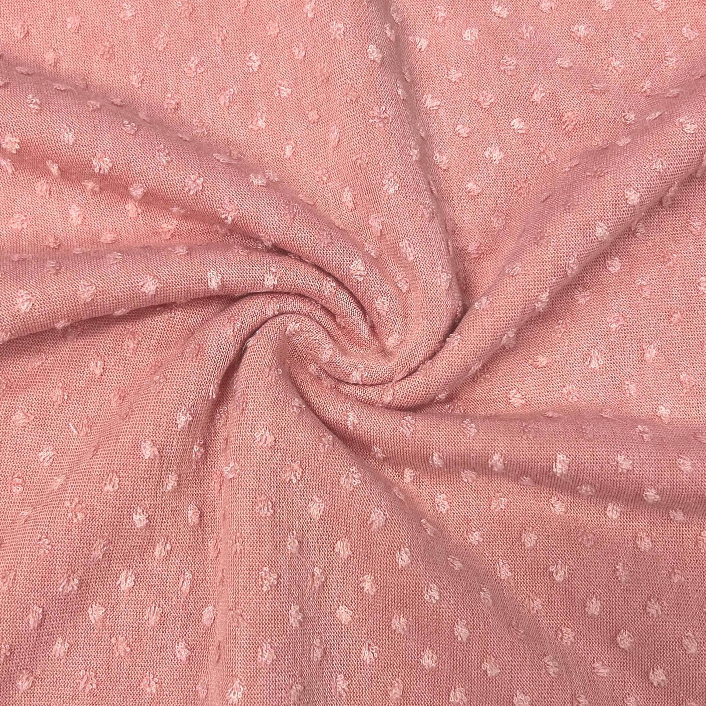 U-Jacquard fabric. Solid Color swiss Dot jersey knit solid fabric. multicolor. thin jacquard fabric for clothing.