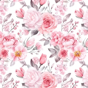Weicher Satin-Druckstoff mit Blumenmuster - Ideal für Kleidung, langlebig und atmungsaktiv - Massenware