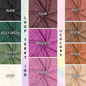 Loop Terry JQD fabric. soft Fabric by yard. Solid color. towels, robes, Cleaning cloths. baby fabric.