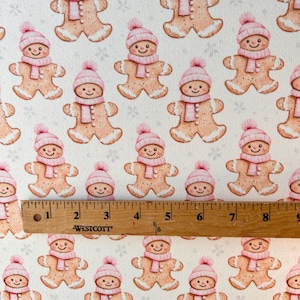 ginger bread fabric.  Christmas. Santa Fabric, christmas ornament fabric. Printed Fabric,