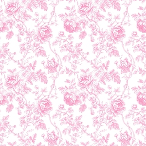 Tela Toile rosa cortada a medida. 60" de ancho - Tapicería y decoración del hogar - Premier Prints Fabric