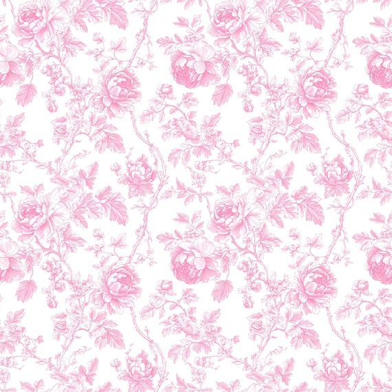 Pink Toile Fabric by the Yard. 60" wide - diy Home Decor - Premier Prints Fabric